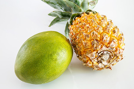 ananas 芒果白色背景图片