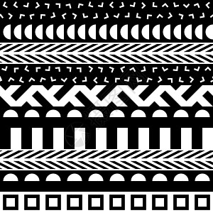 无缝的几何图案 重复民族装饰设计 锯齿形和条纹形状线 现代黑白纹理文化三角形织物绘画插图打印纺织品风格黑色几何学图片