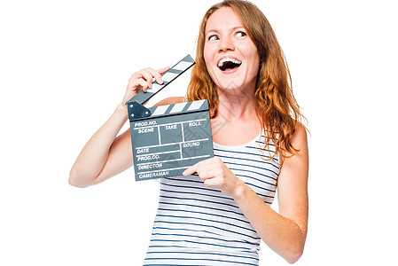一位女演员的情感肖像 和一部白色的电影拍掌图片