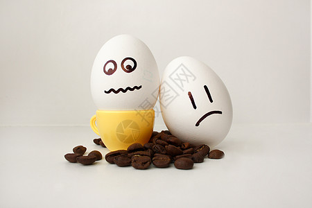 一张脸的鸡蛋 有趣又甜美 两个表情团体卡通片盒子白色眼睛创造力夫妻食物情感快乐图片