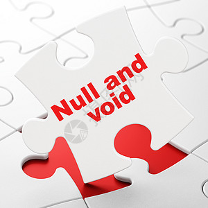 拼图背景上的法律概念 Null 和 Void保卫机密空白法庭犯罪解决方案判决书渲染财产权利图片