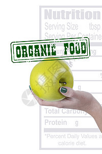 有机食品农业素食者海报食物女性烙印杂货店水果营养标签图片