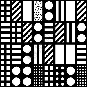 装饰几何形状平铺 单色不规则图案 抽象的黑白背景 艺术装饰格子几何学马赛克风格织物网格插图墙纸纺织品条纹打印图片