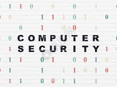 在背景墙上的保护概念计算机安全攻击白色电脑代码财产绘画数字建筑保卫隐私图片