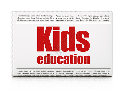 学习概念 报纸头条“儿童教育”图片