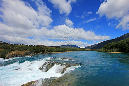 智利深蓝贝克河渠道旅游旅行联盟溪流荒野蓝色风景森林流动图片