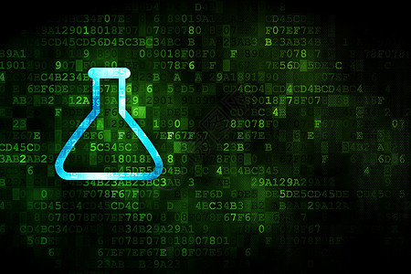 数字背景上的科学概念烧瓶知识技术生物学药店测量玻璃实验屏幕烧瓶烧杯图片