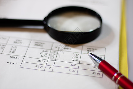 信用支付放大镜式的文件 计算和算法及文件文档办公室图表市场统计帐户预算文书数字成功背景