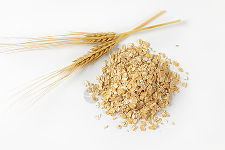燕麦片麦片灰白色粮食营养食物团体谷物健康饮食背景高架图片