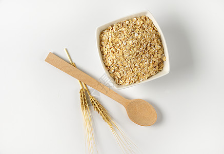 燕麦片背景麦片食物燕麦粮食健康饮食谷物团体高架早餐图片