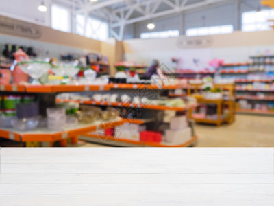 模糊的DIY超市前的空桌子产品染料柜台商业台面剪辑嘲笑零售购物中心商品图片