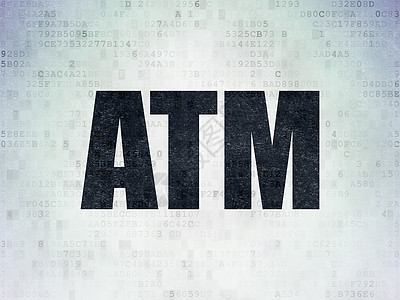 数字数据纸背景上的银行概念 ATM绘画市场信用现金投资库存取款机电子商务宝藏财富图片