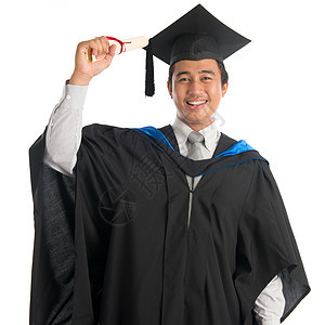 大学毕业日学生人数大学生青年白色教育成就帽子证书庆典文凭快乐学士图片
