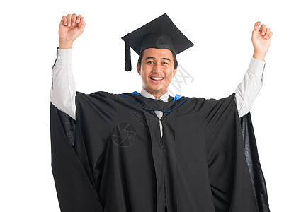 大学生毕业男性文凭白色快乐青年学士男人庆典帽子大学图片