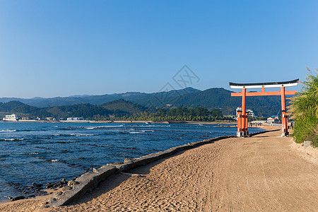 蓝天青岛神社图片