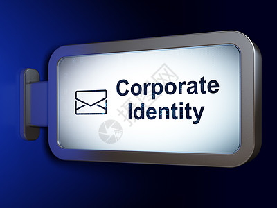 商业概念 公司身份和挂在广告牌背景上的电子邮件图片