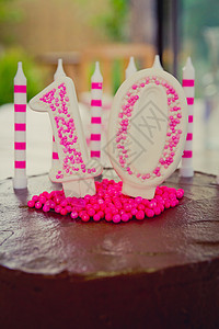 10岁生日蛋糕装饰奶油童年数字风格纪念日糖果派对周年食物礼物图片