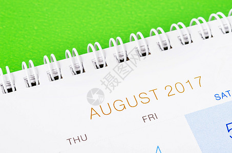 8月 日历页眉时间笔记白色规划师日程桌子商业会议办公室日记图片
