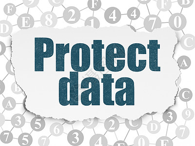 安全概念保护撕纸背景上的数据数字绘画方案隐私代码犯罪裂缝流程图攻击报纸图片
