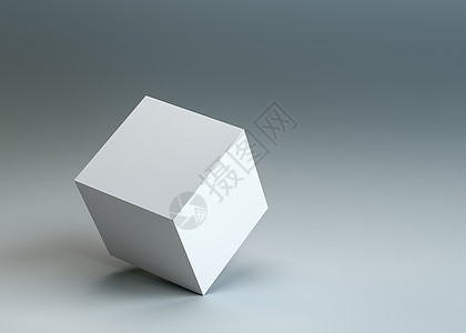 角落上有一个白色的空立方体边缘包装商品产品灰色3d空白纸板盒子礼物图片