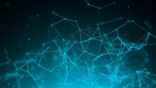 蓝色点抽象的连接点 数字背景全球科学插图创造力商业技术数据水晶互联网三角形背景