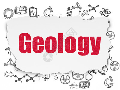 撕纸背景上的科学概念地质学边缘知识创新教育涂鸦学习化学实验草图研究图片