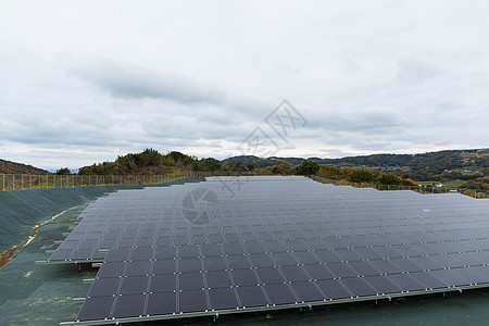 太阳能电池板厂太阳发电机建筑晴天蓝色活力阳光天空生态场地图片