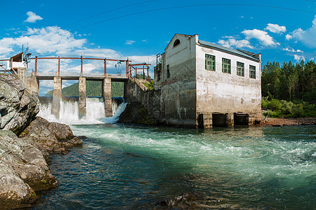 水电发电站洪水天空瀑布流动涡轮控制工程力量发电机水库图片