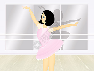 女子在芭蕾学校跳舞背景图片