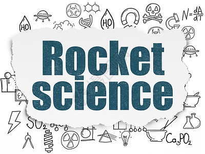 撕纸背景上的科学概念火箭科学涂鸦勘探绘画物理草图实验室技术实验教育化学图片