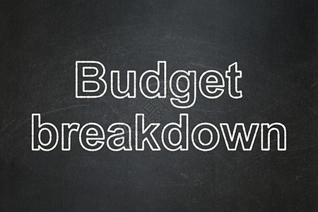 财务概念 按黑板背景分列的预算明细表项目战略经济协议金融木板教育领导老板公司图片