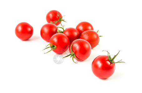 白色背景的新鲜樱桃西红柿 生菜和蔬菜农业美食食物叶子植物营养饮食烹饪水果花园图片