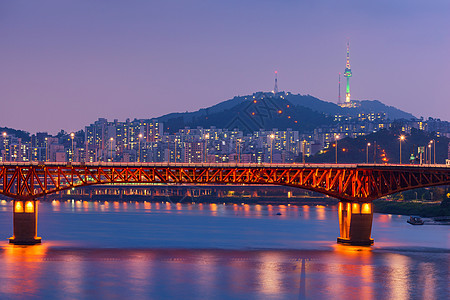 韩国 晚上在汉城 南韩城市天际中心圣水都市旅行商业景观建筑物建筑学天线娱乐图片