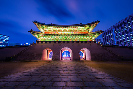 韩国首尔庆博金京宫地标游客旅行城市图片