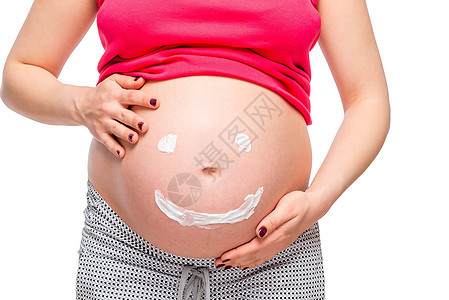 一个孕妇的白背腹部 与一个Pa近身图片