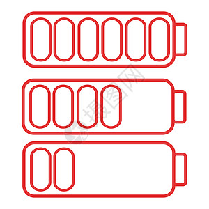 智能手机或手机低电量图标 低能量符号 平面插图力量界面收费容量电子产品碱性电池累加器技术电脑图片