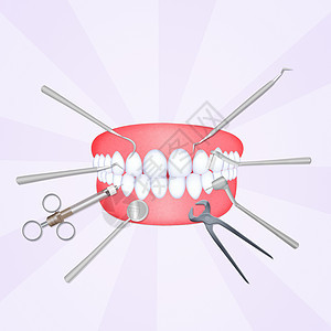 具有牙医工具的口腔麻醉乐器注射器清洁擦洗牙龈牙膏假牙插图药品图片