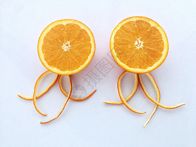 白色背景中的新鲜橙子和切片植物团体菠萝甜点饮食食物皮肤排毒听筒柠檬图片