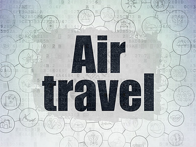 数字数据纸背景上的旅行概念空中旅行冒险涂鸦旅游游客休息代码世界流程图技术电脑图片