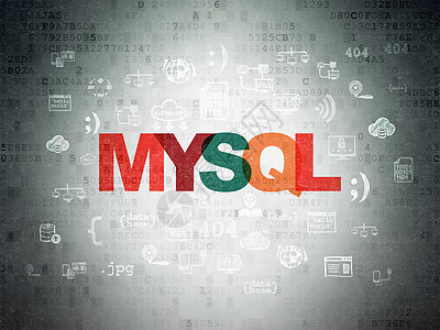 数字数据纸背景上的软件概念 MySQL贮存代码备份脚本绘画网页服务器防火墙涂鸦数据库图片