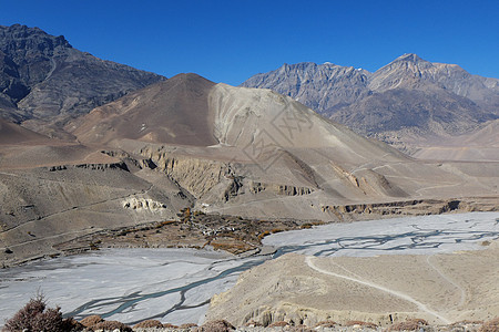 喜马拉雅山的城镇地势很高背景图片