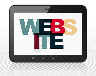 Web 发展概念 Tablet Pc 计算机与网站上显示图片