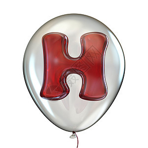 透明气球 3 中的字母 H庆典卡片快乐狂欢反射气泡生日派对玻璃艺术图片