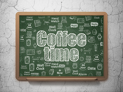 学校董事会背景上的时间线概念咖啡时间图片
