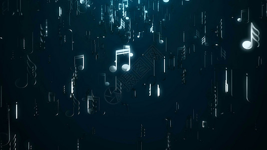 白色音乐笔记 抽象背景 数码插画假期粒子高音床单歌曲打碟机渲染压花艺术曲线图片