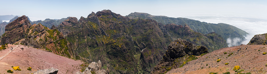 观景台旅行远足高度晴天地形小路石头顶峰假期阳光图片