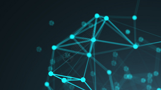 抽象连接点 技术背景 数字绘图蓝色主题 网络概念多边形三角形科学线条全球互联网创造力数据插图商业图片