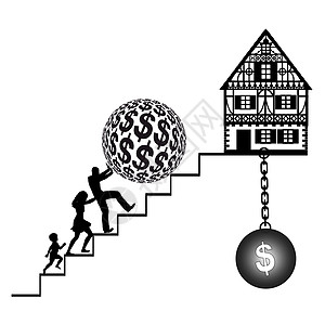 住房贷款贷款债务压力插图房地产困苦家庭信贷分期付款房屋财产图片