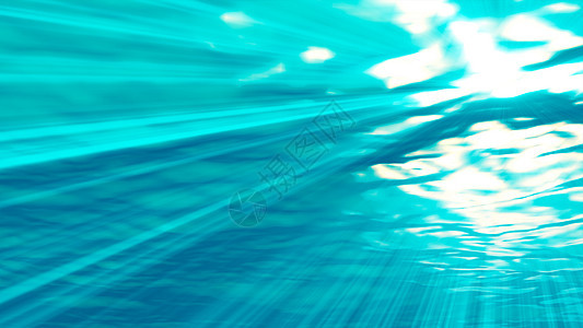 具有太阳束和水波纹的水下背景摘要表热带射线生活液体蓝色波浪场景海浪潜水太阳图片