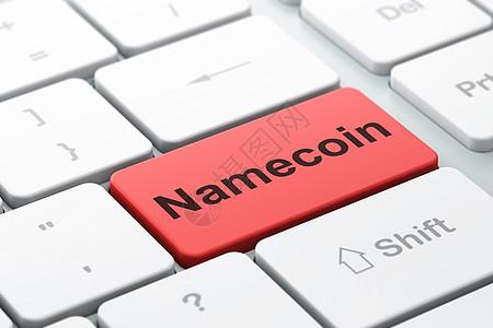 Blockchain 概念 Namecoin 在计算机键盘背景上电脑网络钱包密码渲染交换域名笔记本技术货币图片